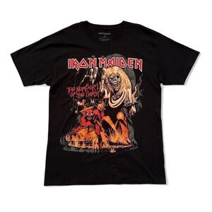 Black Iron Maiden Graphic Band Tee - The Number of the Beast concert tee XL